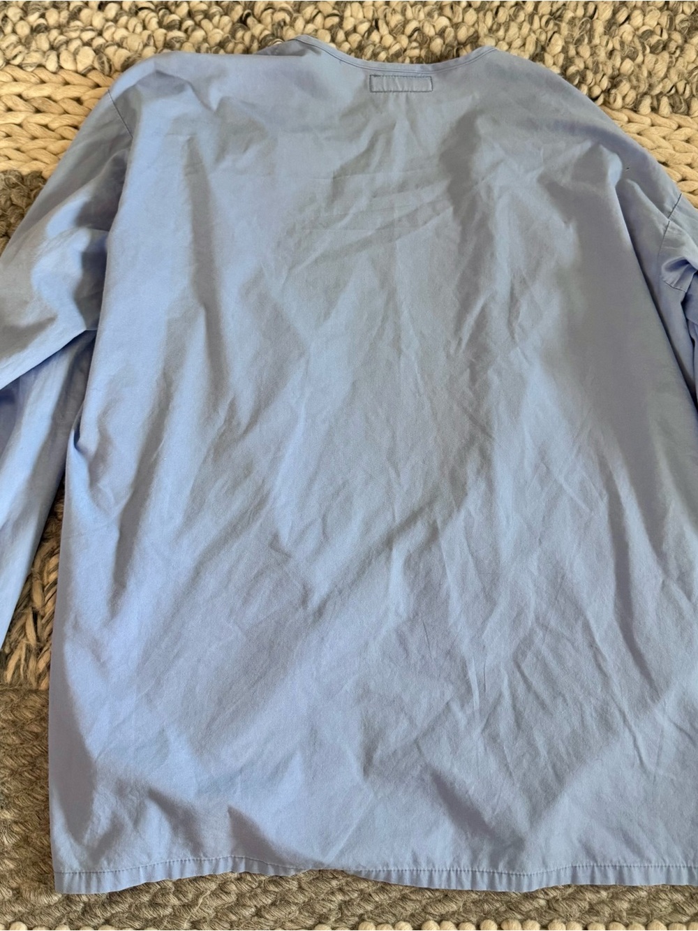 Light Blue Button-Front Scrub Jacket - Picture 2 of 4